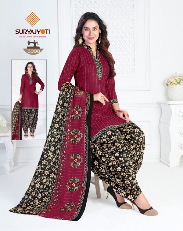 Suryajyoti Trendy Patiyala Vol 5 Regular Wear Dress Materail